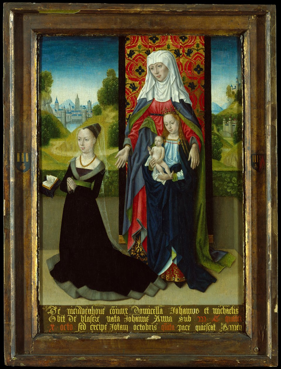 Szűz és gyermek Szent Annával Anna van Nieuwenhove, 1479-82 bemutatása. alkotó: Master of the Saint Ursula Legend