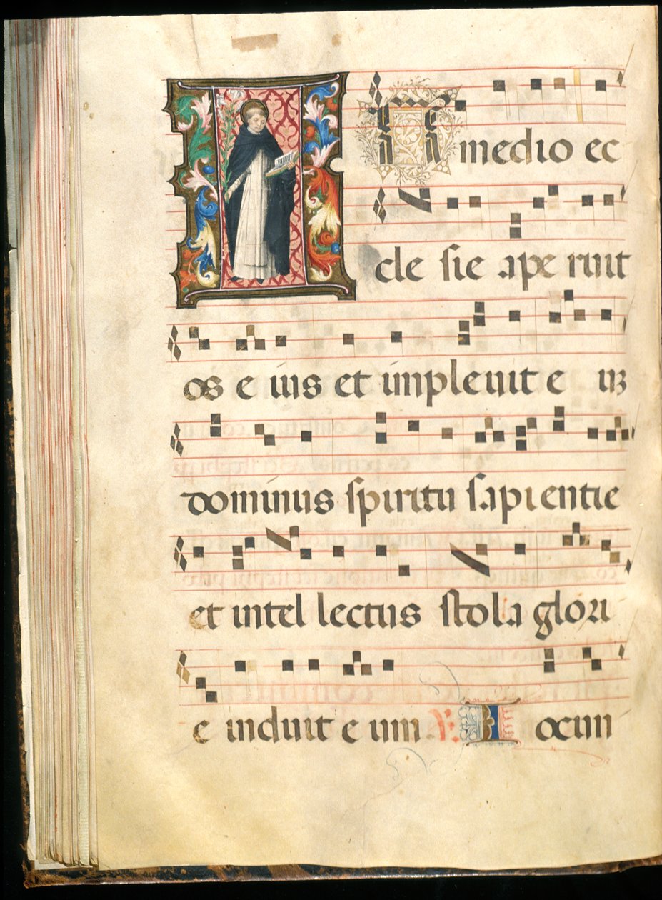 Folio egy fokozatos, 15. század végi (tinta, tempera és aranylevél pergamenen) alkotó: Master of the Saluces Hours (attr. to)