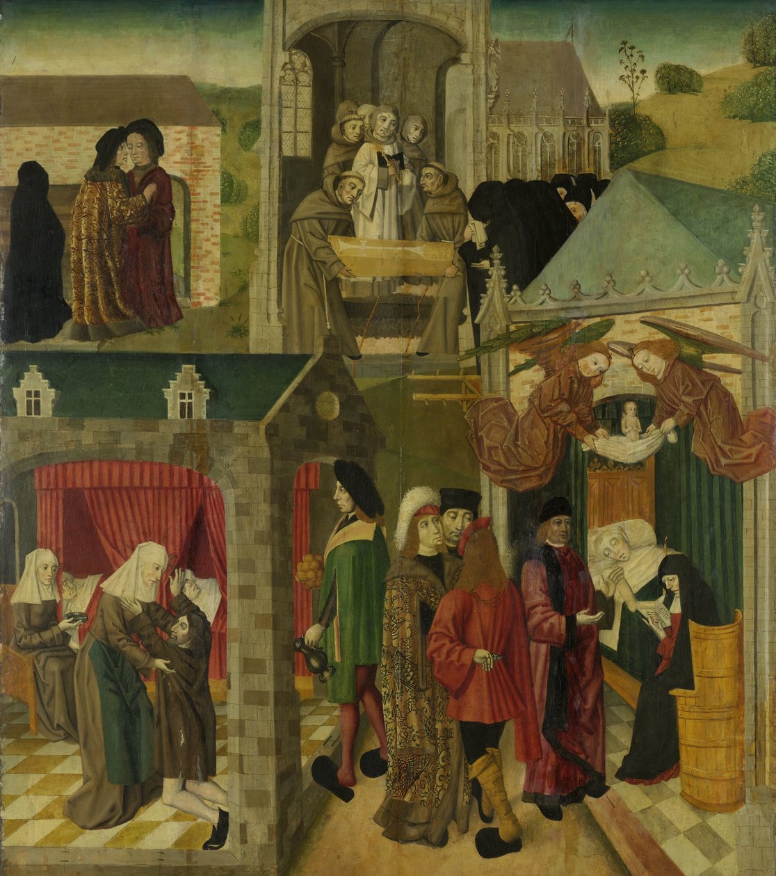 Magyar Szent Erzsébet Beteggondozó Marburgban, Szent Erzsébet halála, a dordrechti Grote Kerk számára készült oltárkép jobb belső szárnya alkotó: Master of the St Elizabeth Panels