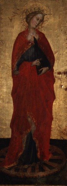 Szent Katalin (tempera, tábla) alkotó: Master of the Straus Madonna
