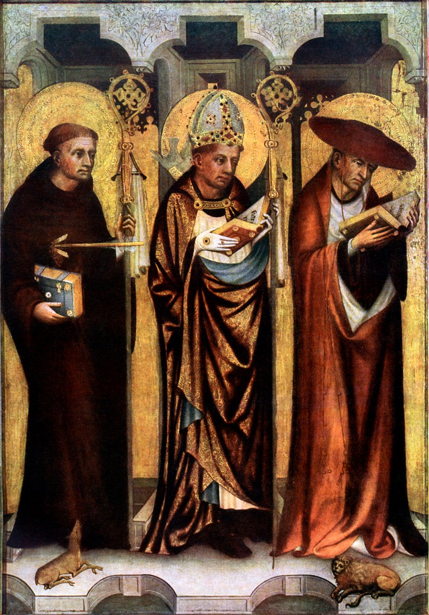 St Giles, St Gregory és Szent Jeromos, c1380 1955. alkotó: Master of the Trebon Altarpiece