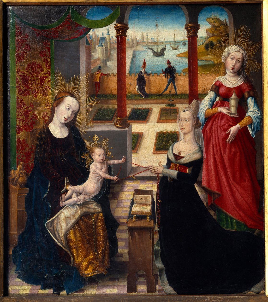 Szűz és Szent Mária Magdolna festménye a Sainte-Gudule-i látkép mesterétől (XV. század) (ec.flam.) 1475 Liege Szépművészeti Múzeum alkotó: Master of the View of St. Gudule
