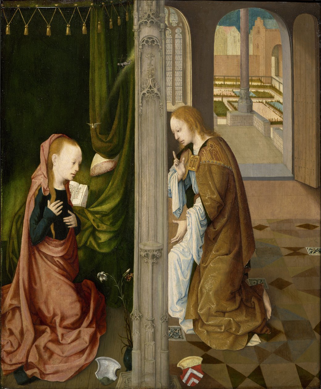 Az Angyali üdvözlet, kb. 1470-1480 alkotó: Master of the Virgo Inter Virgines