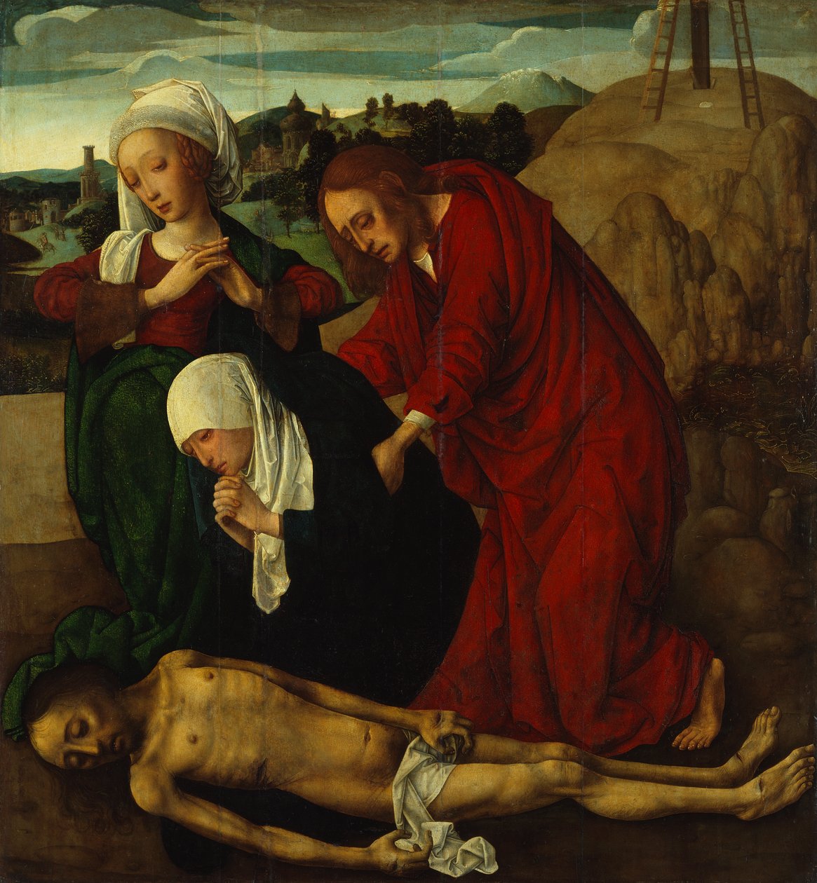 Siralom a halott Krisztus felett, 1490 körül (olaj, tábla) alkotó: Master of the Virgo Inter Virgines