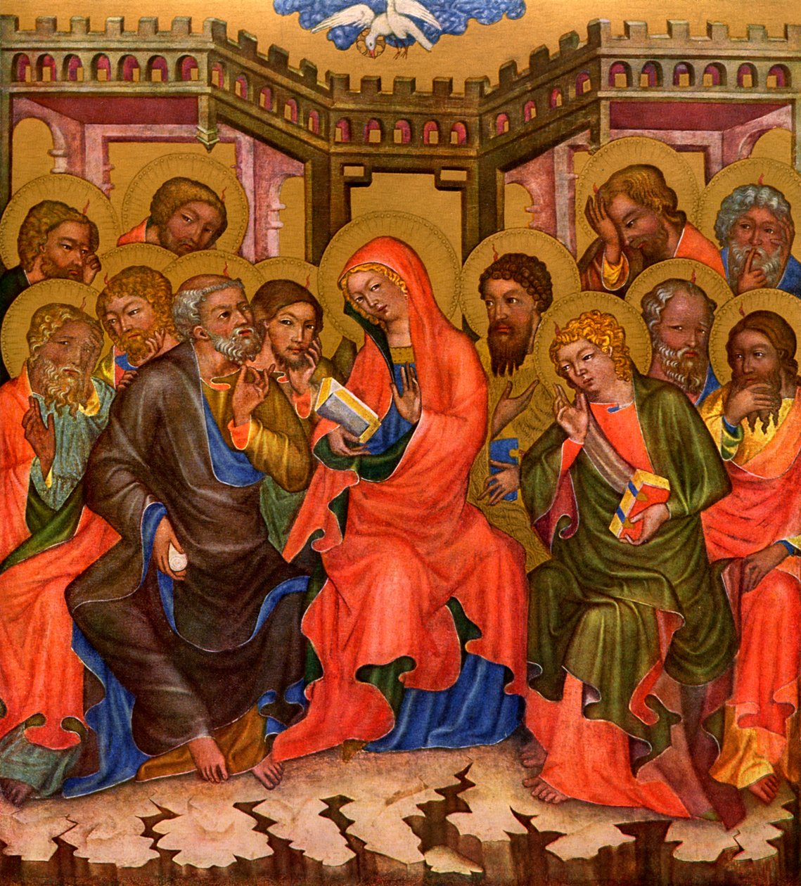 „A Szentlélek leszármazása”, c1350, 1955. alkotó: Master of the Vyssi Brod Altar
