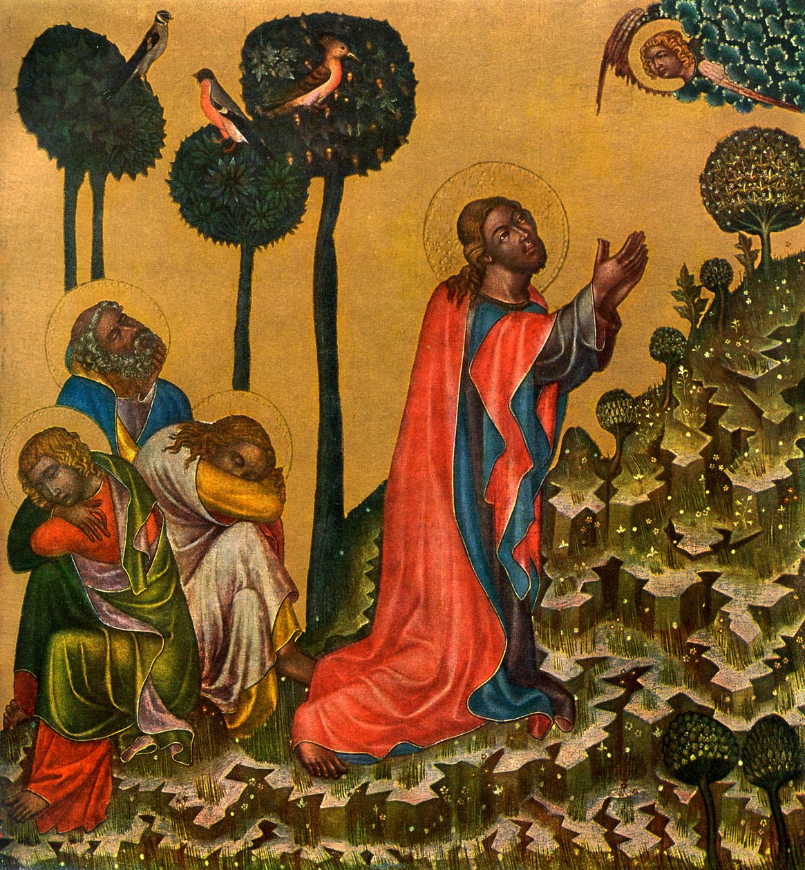 „Jézus az olajfaligetben”, c1350, 1955. alkotó: Master of the Vyssi Brod Altar