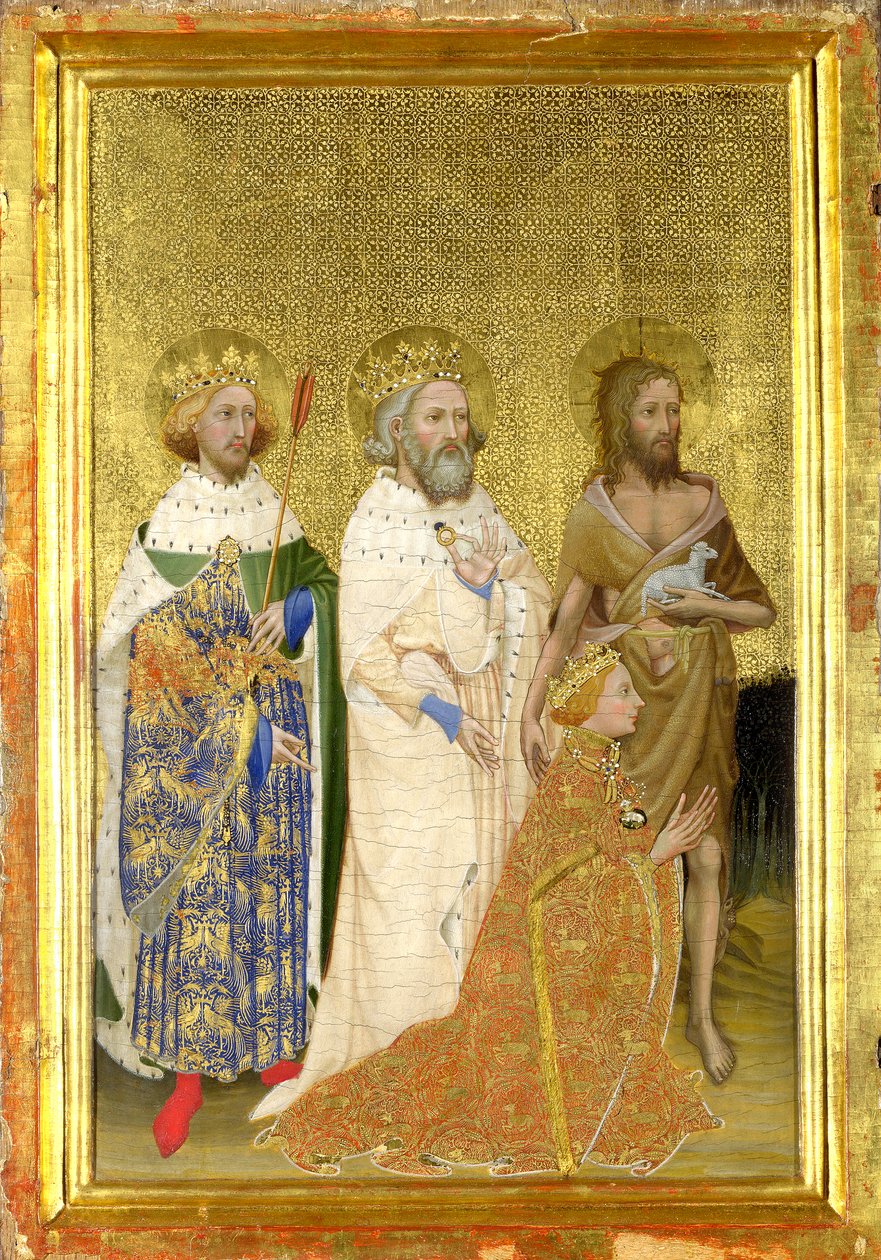 II. angol Richard védőszentjeivel (A Wilton Diptichon bal belső panelje) alkotó: Master of the Wilton Diptych