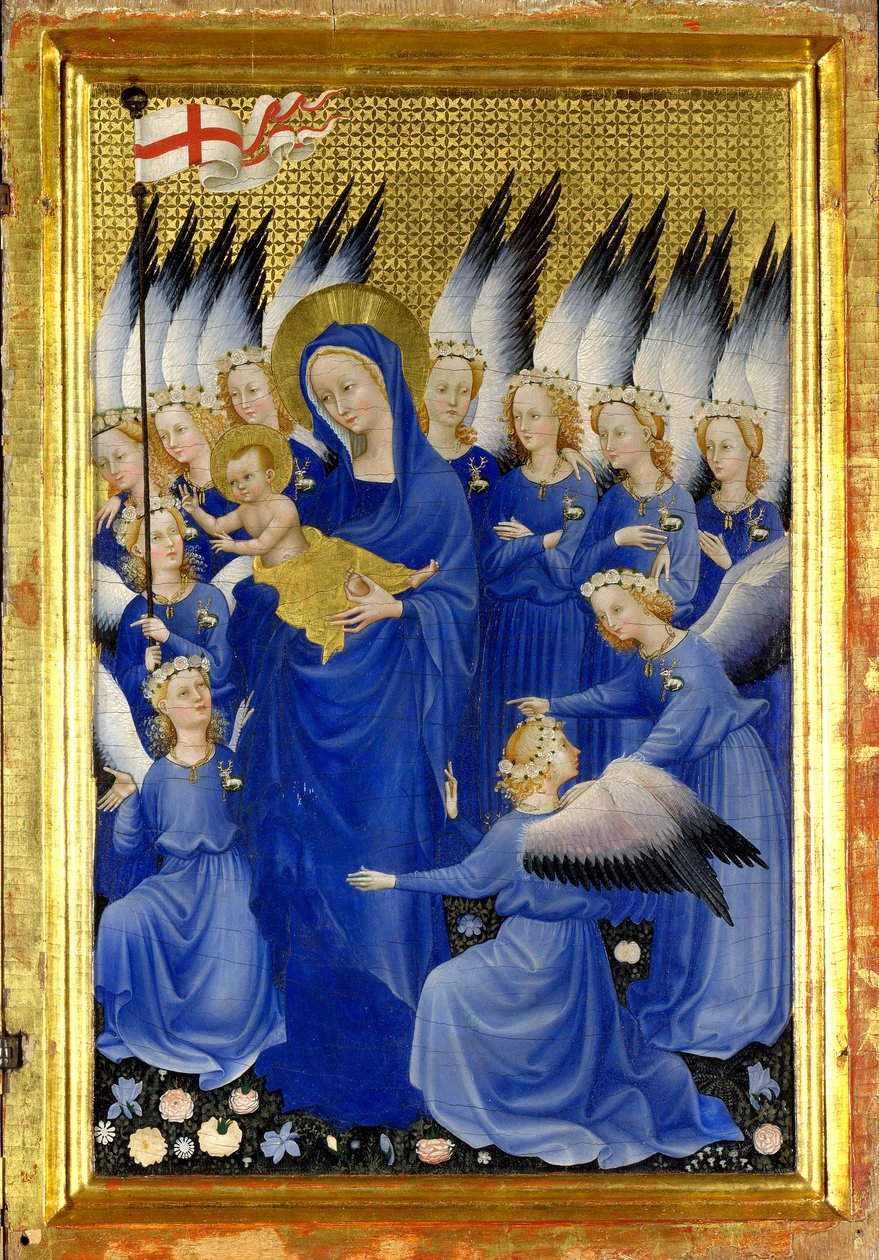 Szűz és gyermek angyalokkal (a Wilton Diptichon jobb belső panelje) alkotó: Master of the Wilton Diptych
