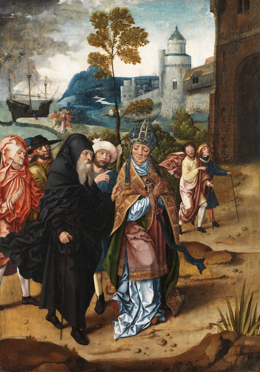 Püspök és remeteszent, 1510-20 körül alkotó: Master of the von Groote Adoration