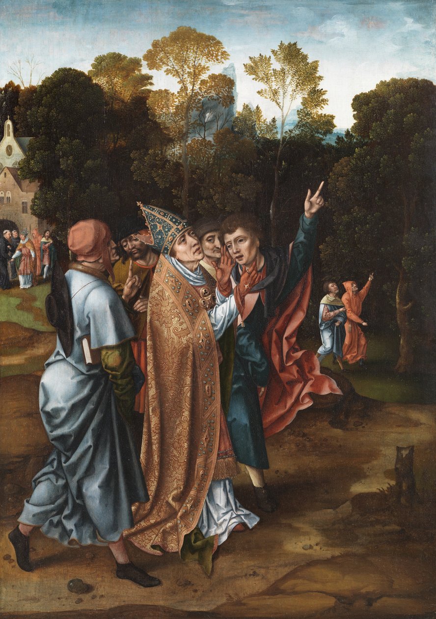 A püspök látomása, 1510-20 körül alkotó: Master of the von Groote Adoration