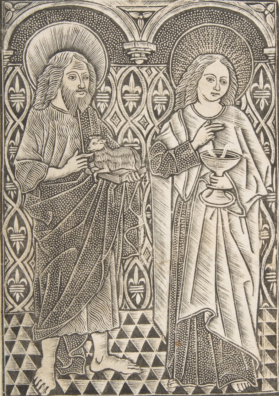 Keresztelő Szent János és Szent János evangélista, 15. század. alkotó: Master with the Cologne Arms