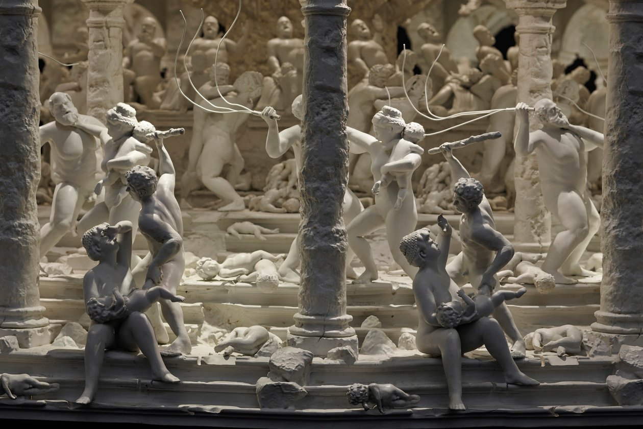 All Things Fall, 2014 (acél, alumínium, gipsz, gyanta, LED fények, motor) alkotó: Mat Collishaw