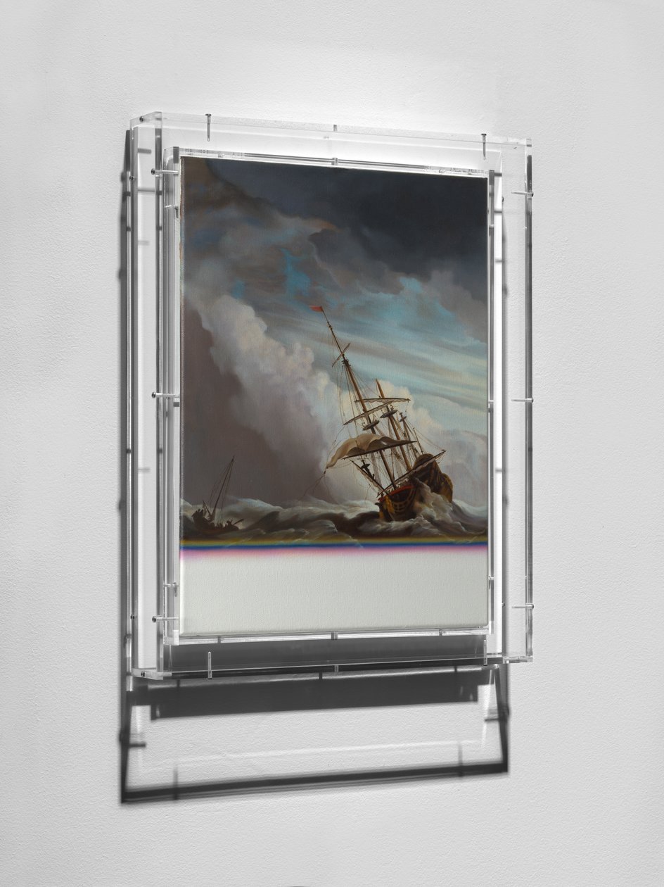 Expiration Painting, Galleon, 2016 (olaj, vászon, fa, plexi) alkotó: Mat Collishaw
