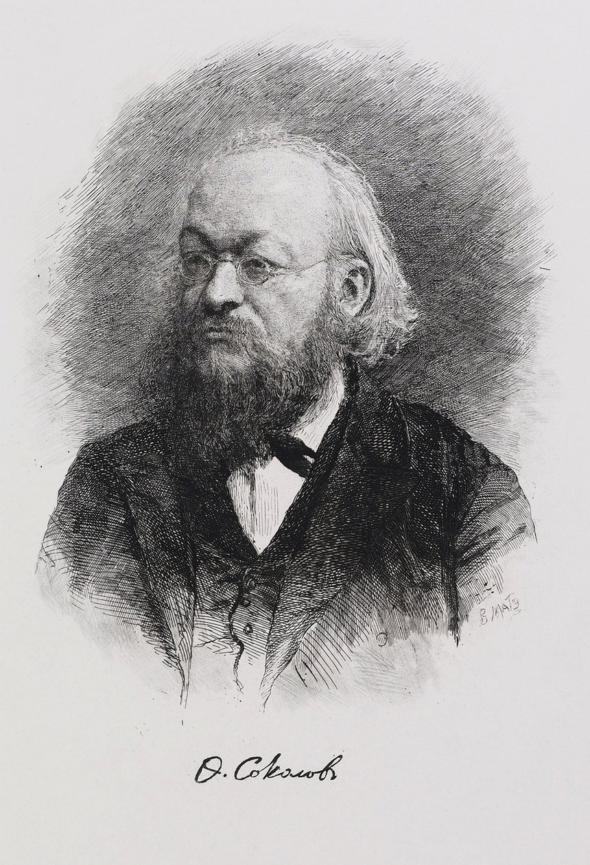 Fjodor Fjodorovics Szokolov történész portréja 1841-1909, 1900-as évek alkotó: Mate