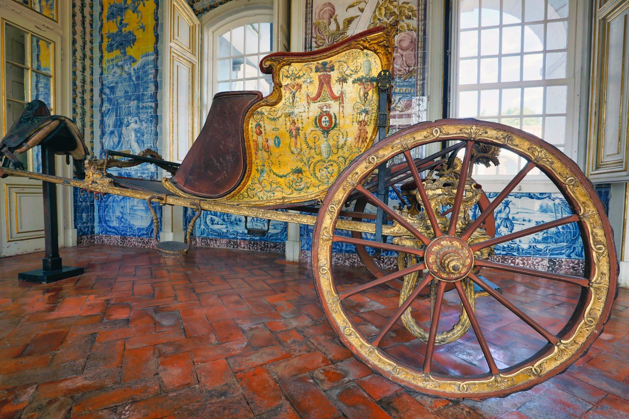 Queluz palota, Queluz, Portugália. Díszített hintó., 2020 (fotó) alkotó: Mateus Vicente de Oliveira