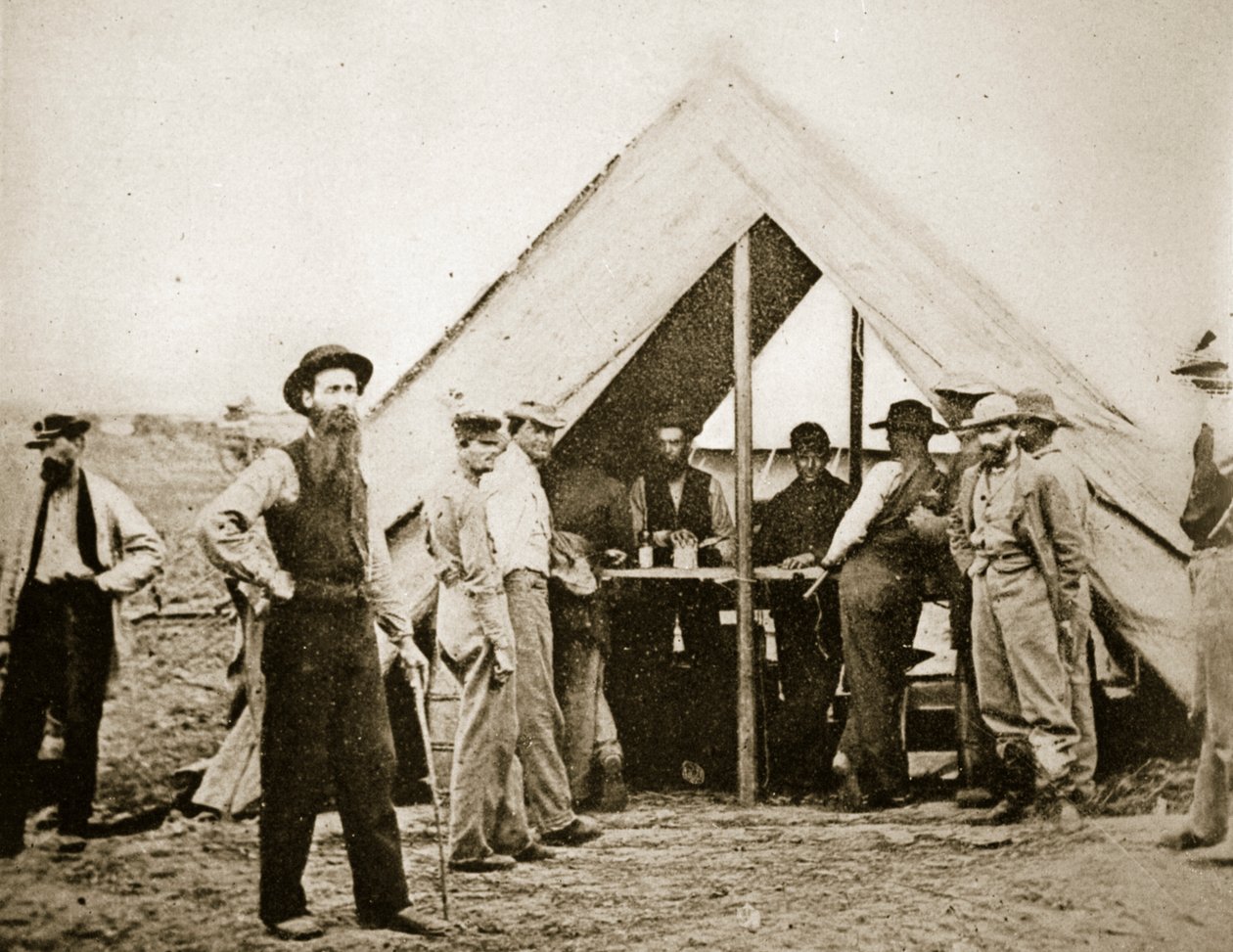 Egy varró sátra (katonai raktáros), 1864. június - 1865. április alkotó: Mathew B. Brady