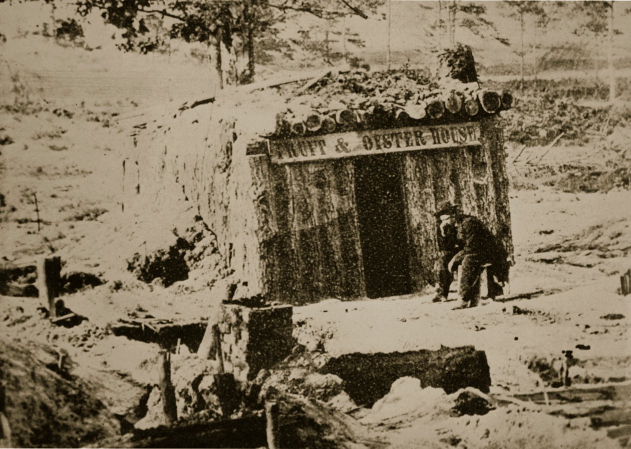 Bombabiztos étterem a pétervári vonalon, 1861-65 alkotó: Mathew B. Brady