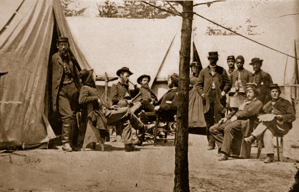 Wiley kapitány tábora, a stoningtoni pályaudvar parancsnoka, 1861-65 alkotó: Mathew B. Brady