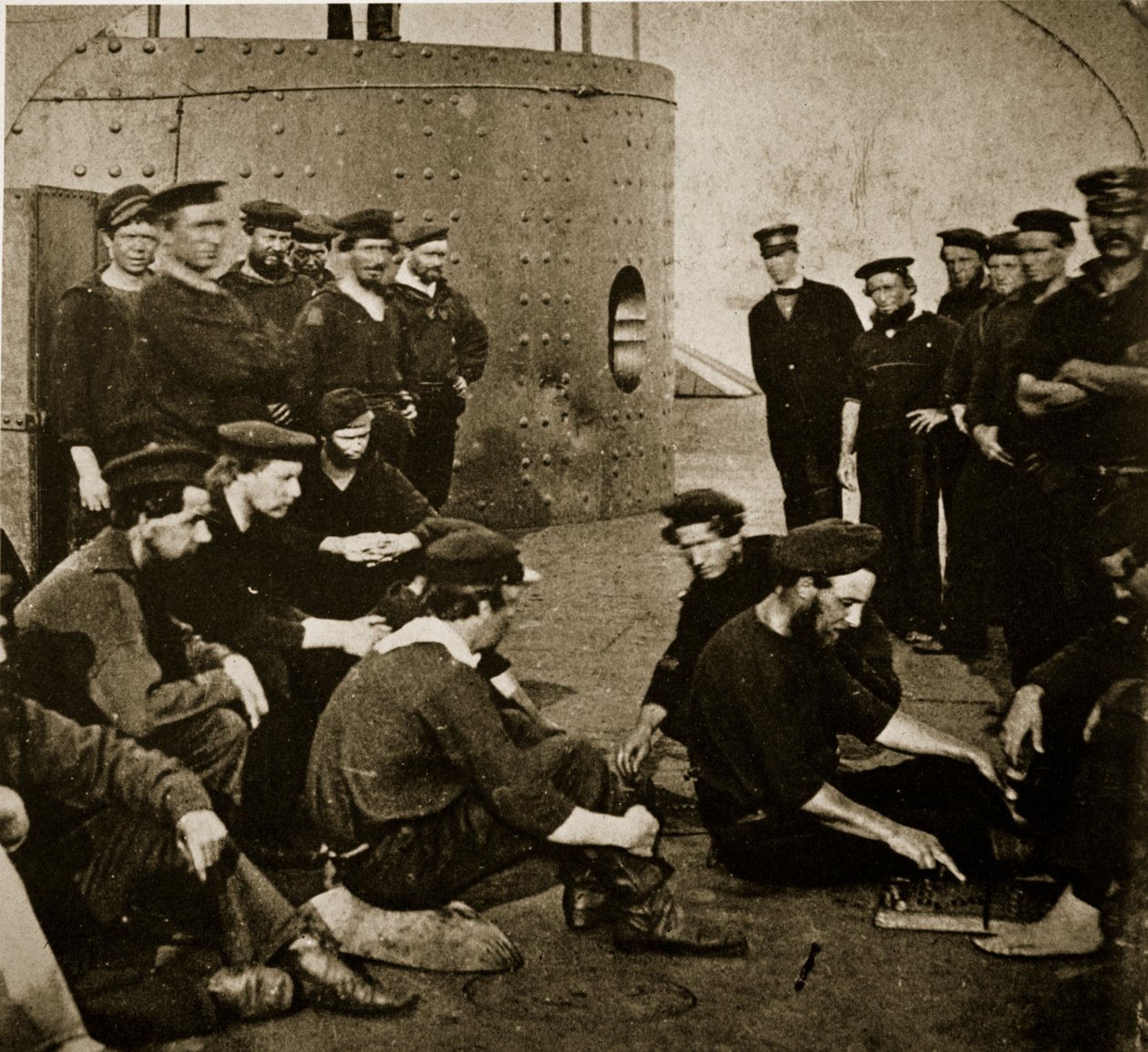 Az eredeti „Monitor” legénysége a fedélzeten, 1862 alkotó: Mathew B. Brady