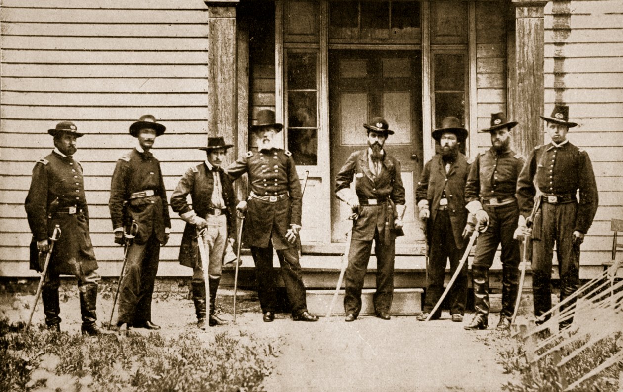 E. V. Sumner tábornok és törzskar, 1861-65 alkotó: Mathew B. Brady