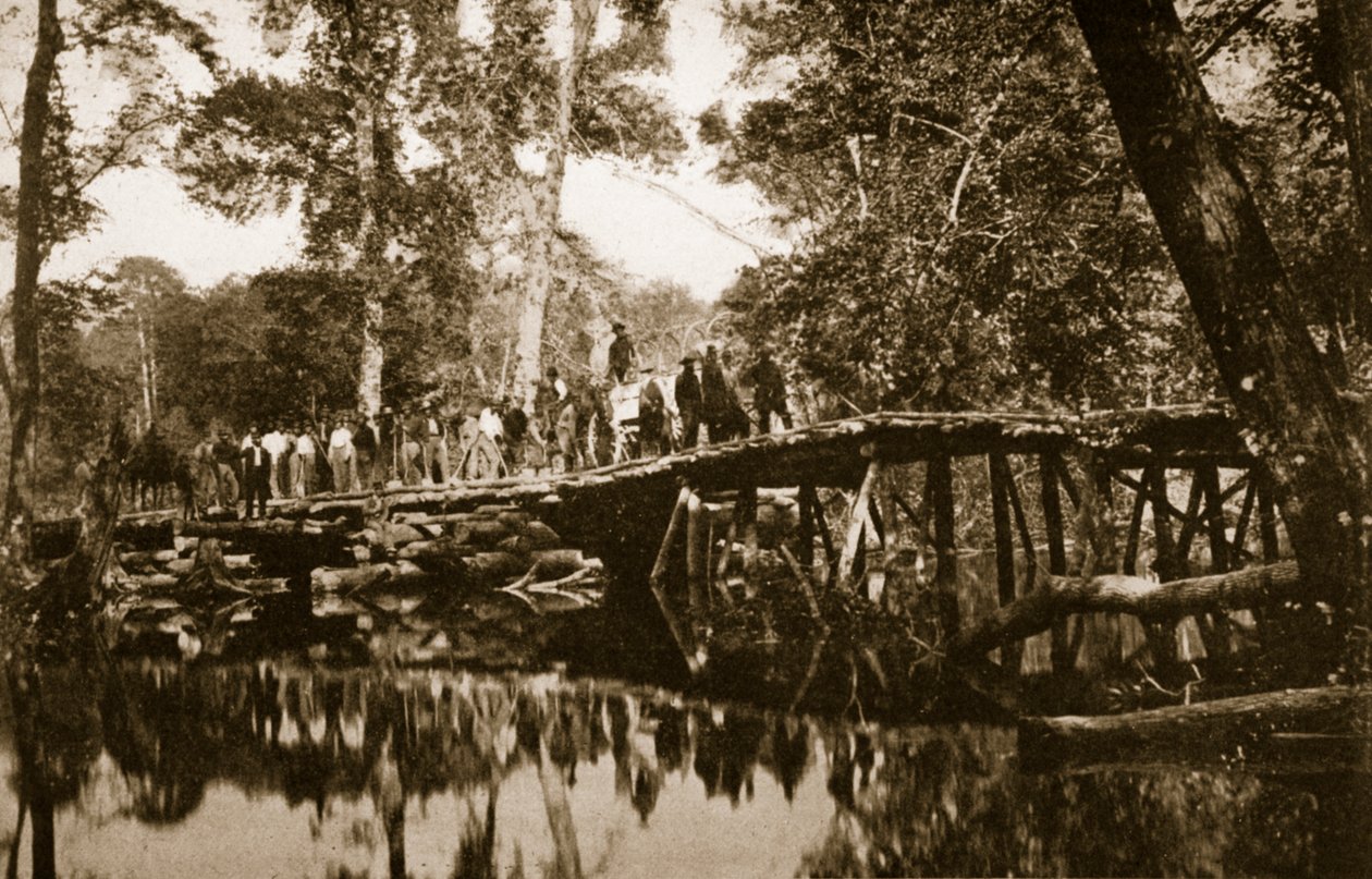Grapevine híd a Chickahominy folyó felett, 1861-65 alkotó: Mathew B. Brady