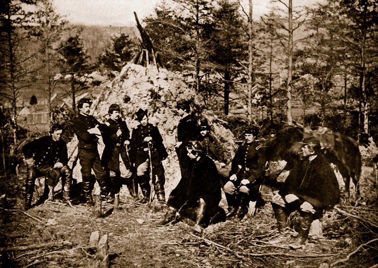 A 164. és 170. New York-i önkéntesek tisztjei, 1861-65 alkotó: Mathew B. Brady