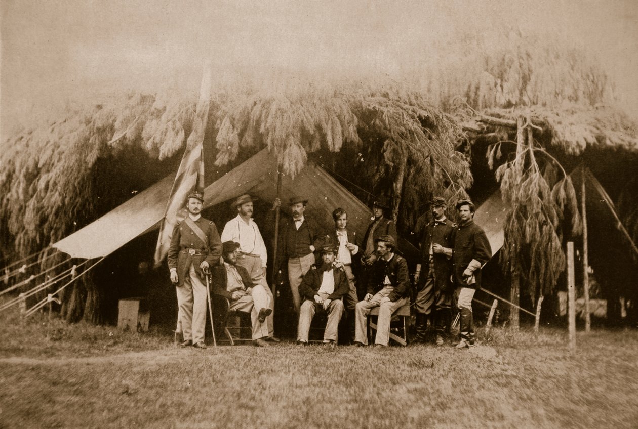 A 4. New York-i önkéntesek tisztjei, 1861-65 (szépia fotó) alkotó: Mathew B. Brady