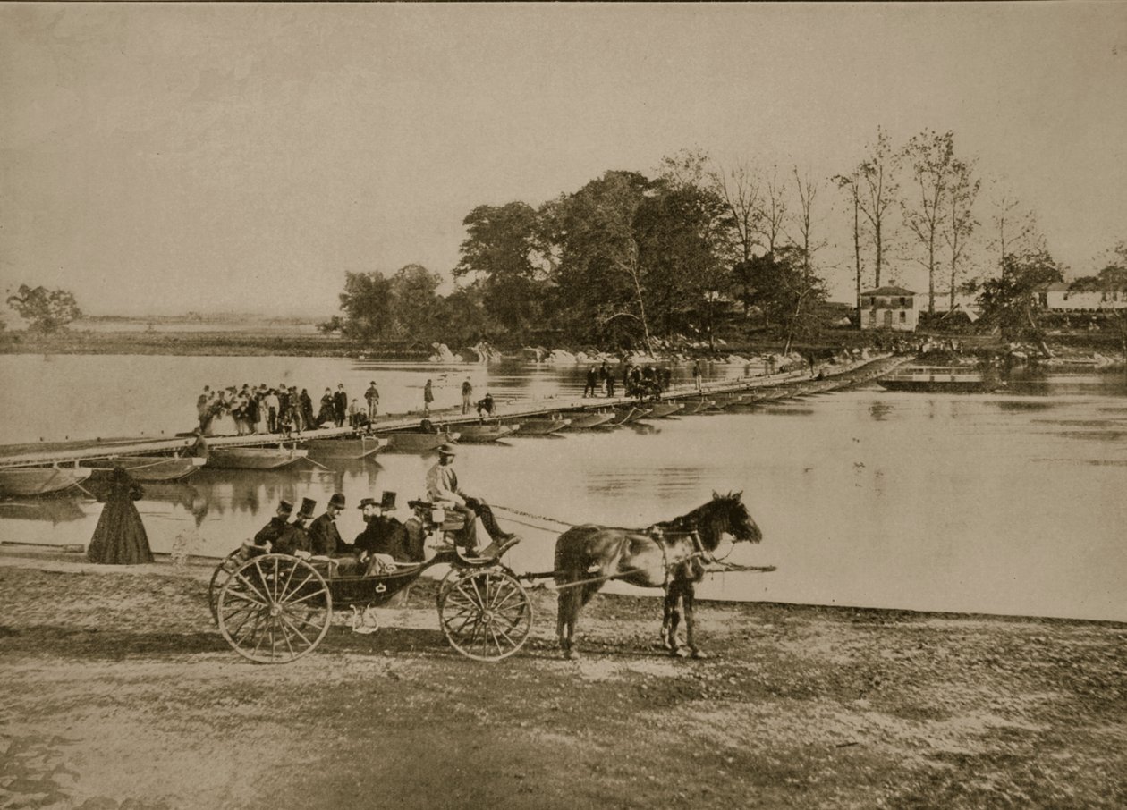 Pontonhíd Georgetown és az Anaconda-sziget között, 1861-65 alkotó: Mathew B. Brady