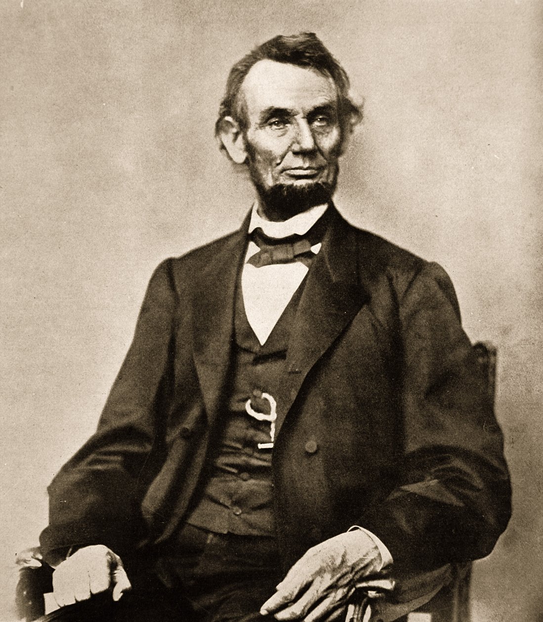 Abraham Lincoln portréja, 1861-65 (szépia fotó) alkotó: Mathew B. Brady