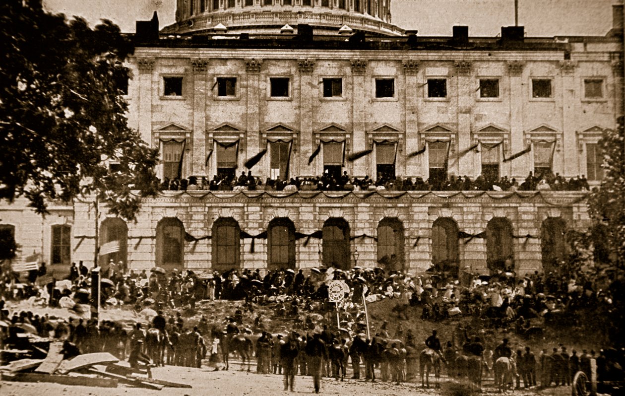 A csapatok visszatérésének megtekintése a washingtoni Capitoliumból, 1861-65 alkotó: Mathew B. Brady