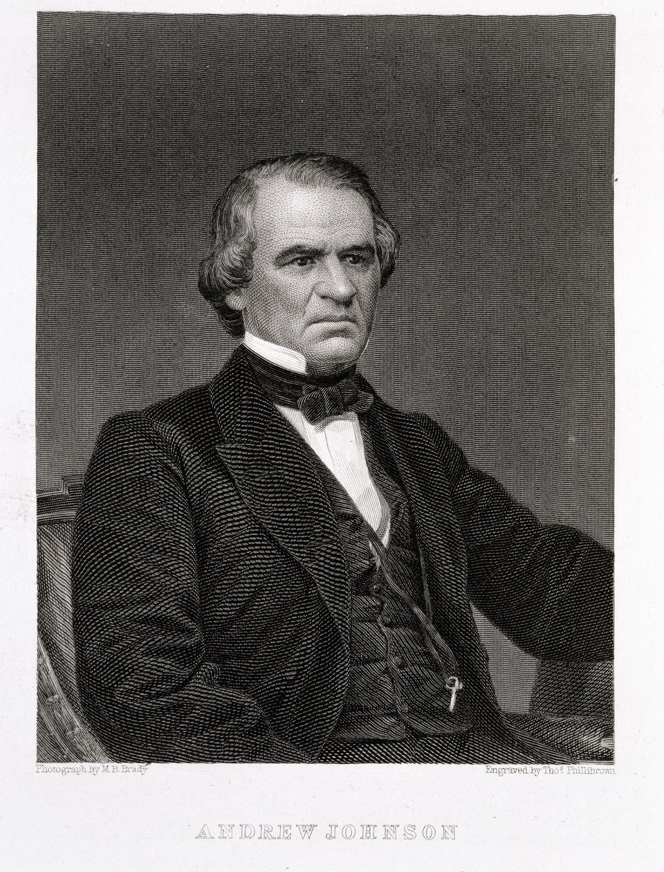 Andrew Johnson, Thomas Phillibrown fényképéből vésve alkotó: Mathew B. Brady