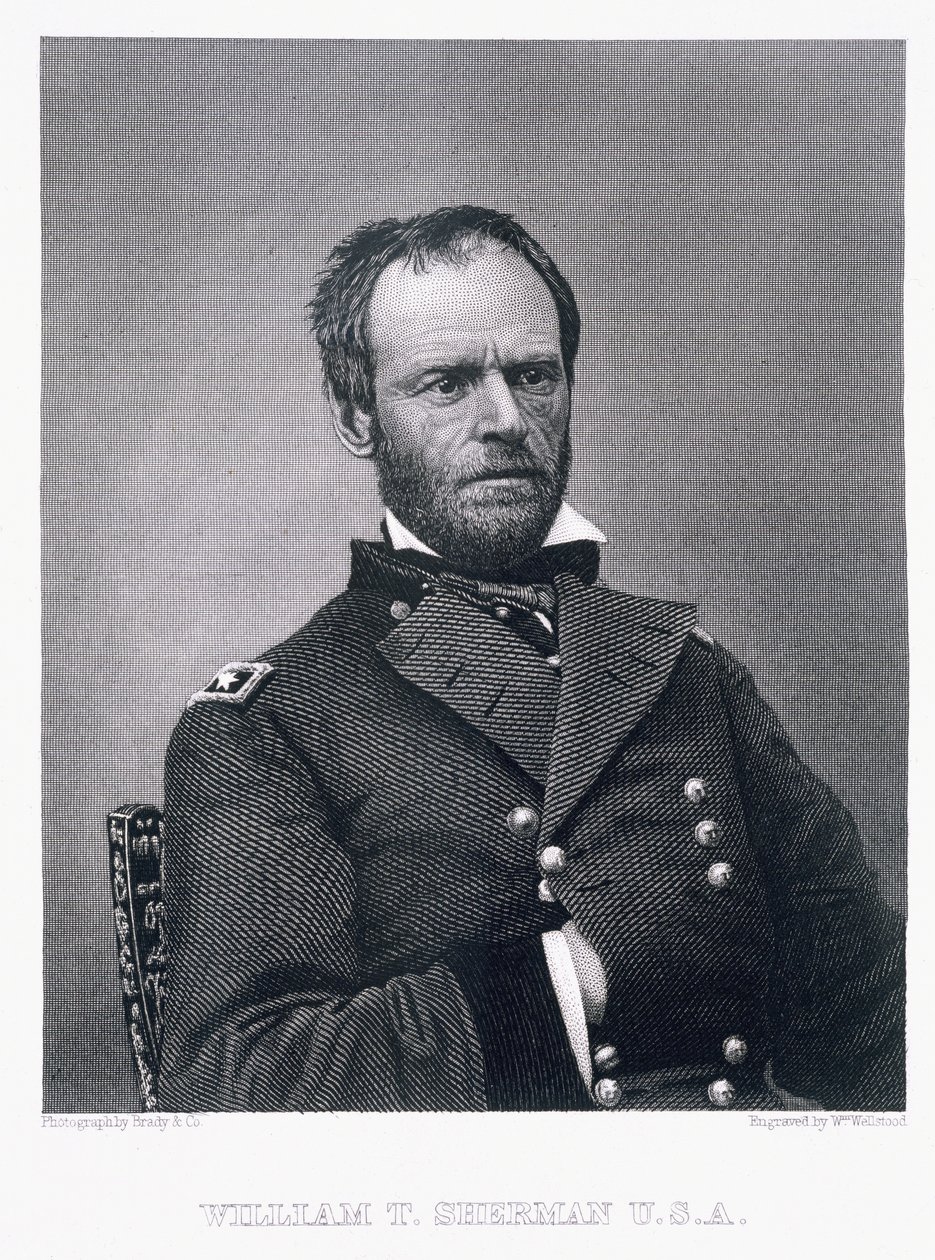 William Tecumseh Sherman tábornok, William Wellstood (1819-1900) fényképe után vésve alkotó: Mathew B. Brady
