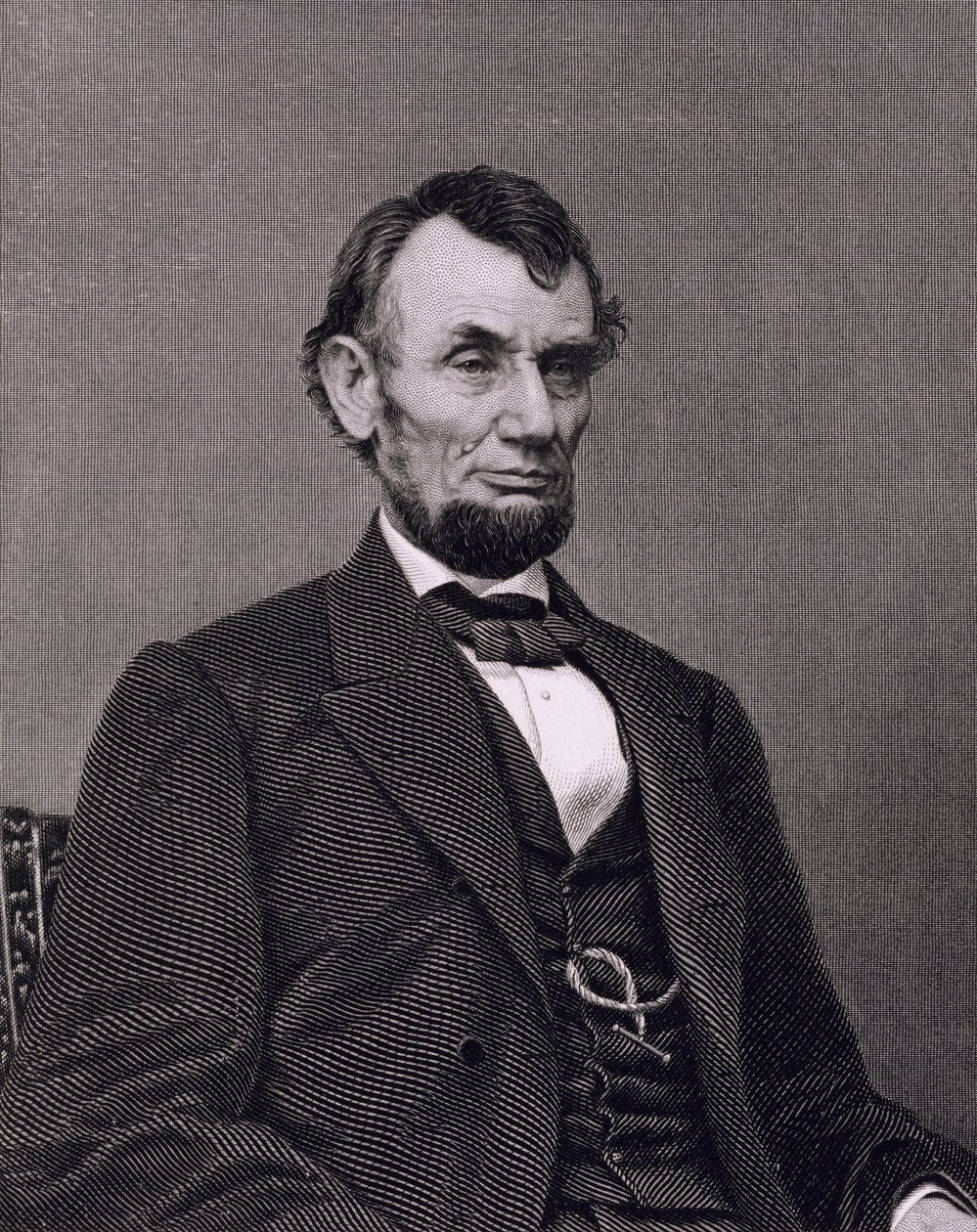 Abraham Lincoln, William G. Jackman fényképéből metszett (metszet) alkotó: Mathew (after) Brady