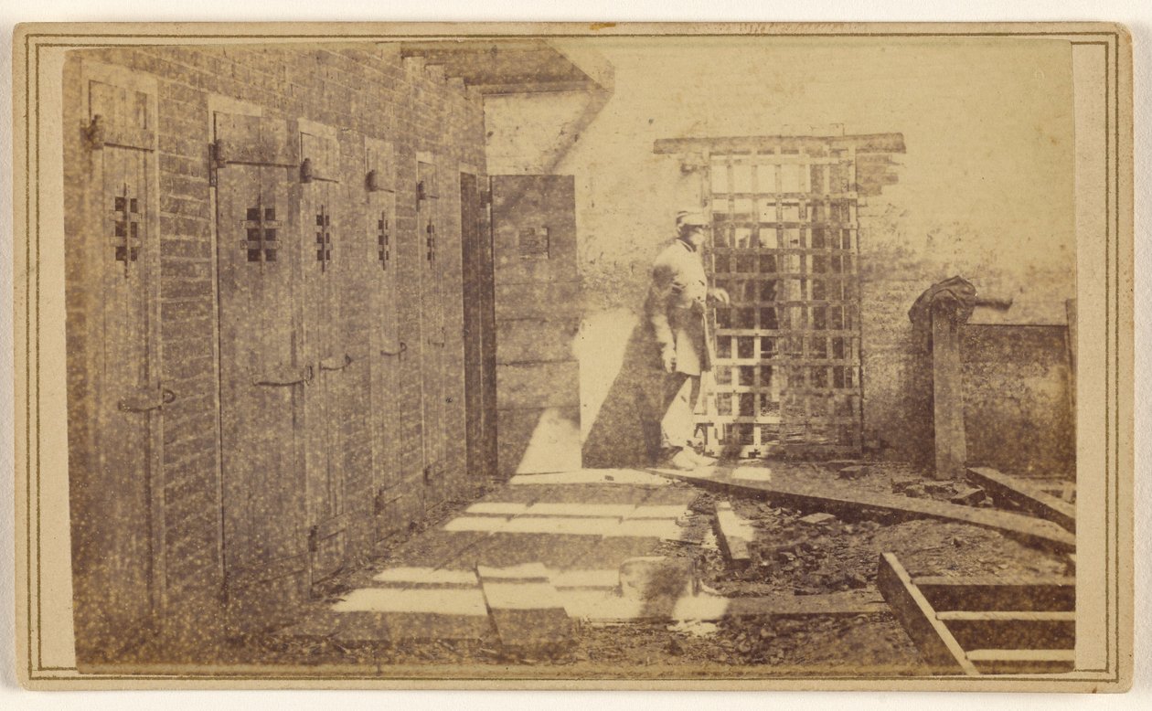 [Ketrecek, ahol rabszolgasorban tartott embereket tartottak] alkotó: Mathew B. Brady