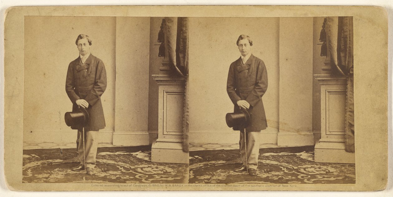 [Azonosítatlan fiatal férfi cilinderrel és sétapálcával, állva] alkotó: Mathew B. Brady