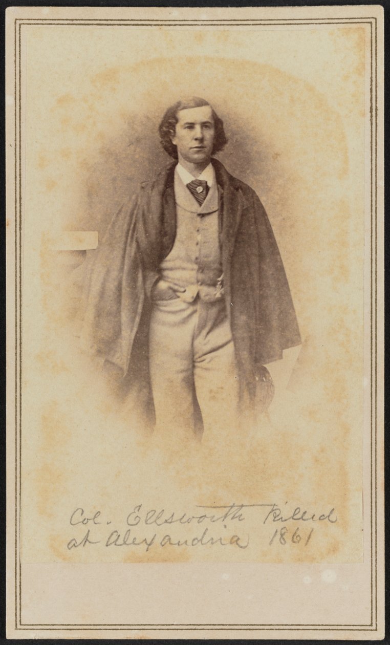 Carte-de-visite ezredes portréja. Elmer Ephraim Ellsworth, 1861. alkotó: Mathew Brady