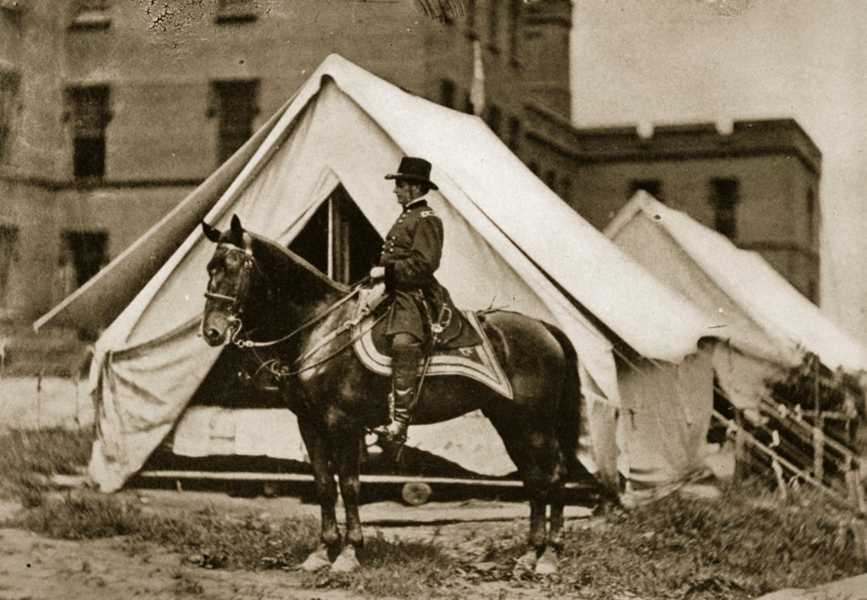 Hooker tábornok lovon, 1863 alkotó: Mathew B. Brady