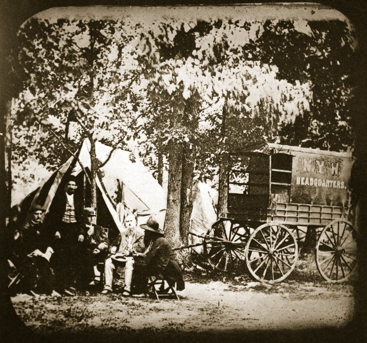 A New York Herald főhadiszállása a Culpeper Court House-ban, 1863 alkotó: Mathew B. Brady
