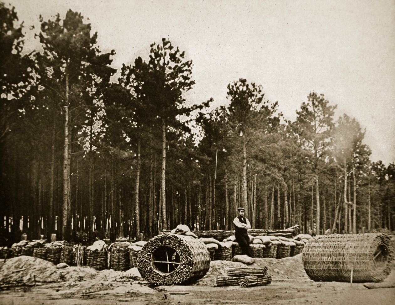 Gabionok készítése Pétervár előtt, 1861-65 alkotó: Mathew B. Brady