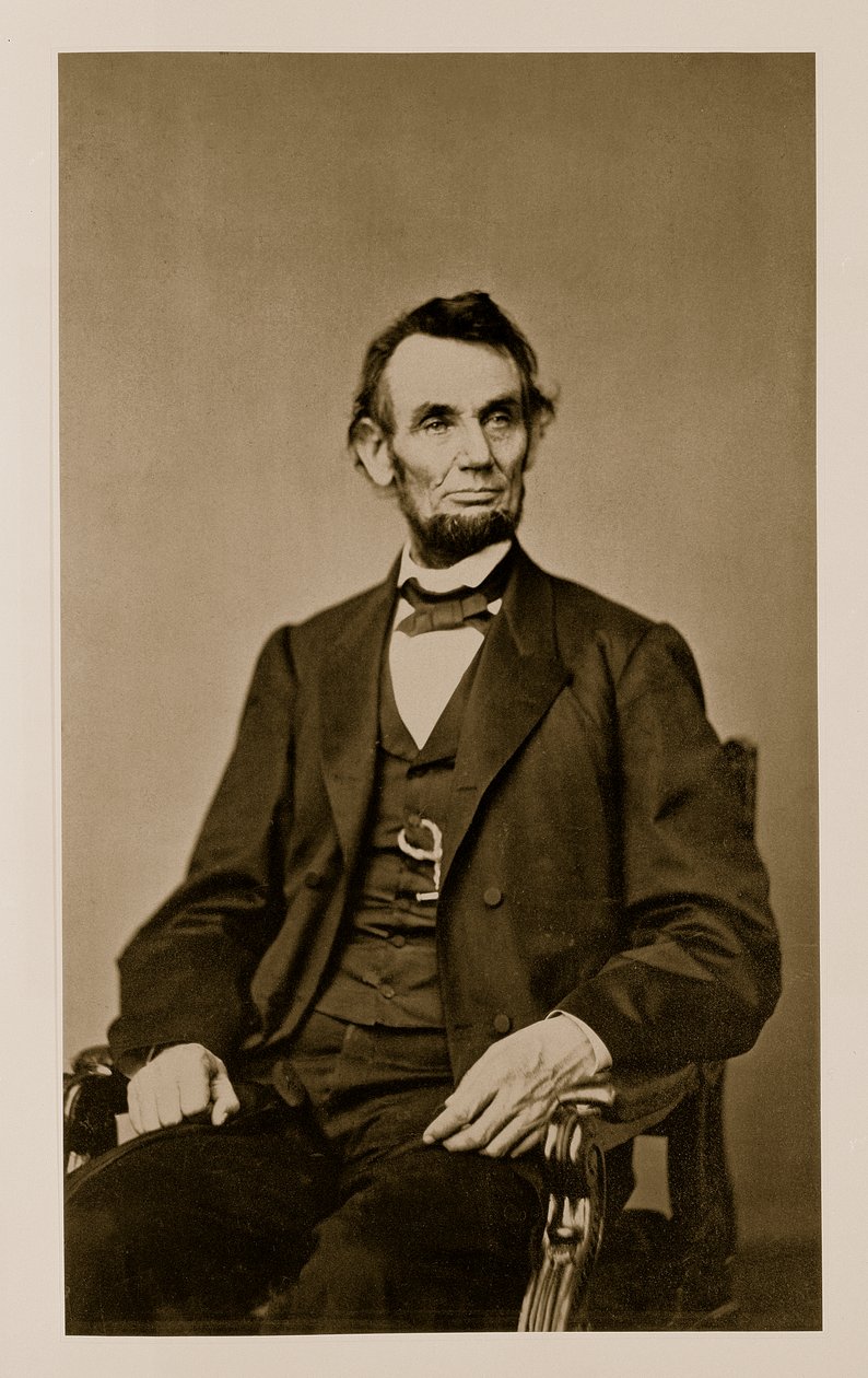 Abraham Lincoln (1809-65) portréja (bw fotó) alkotó: Mathew B. Brady