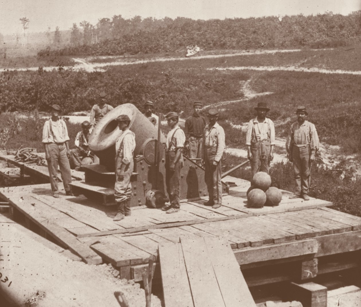 Az amerikai polgárháborúban (1861-65) használt „Dictator” Union Army vasúti habarcs (f/w fotó) alkotó: Mathew Brady
