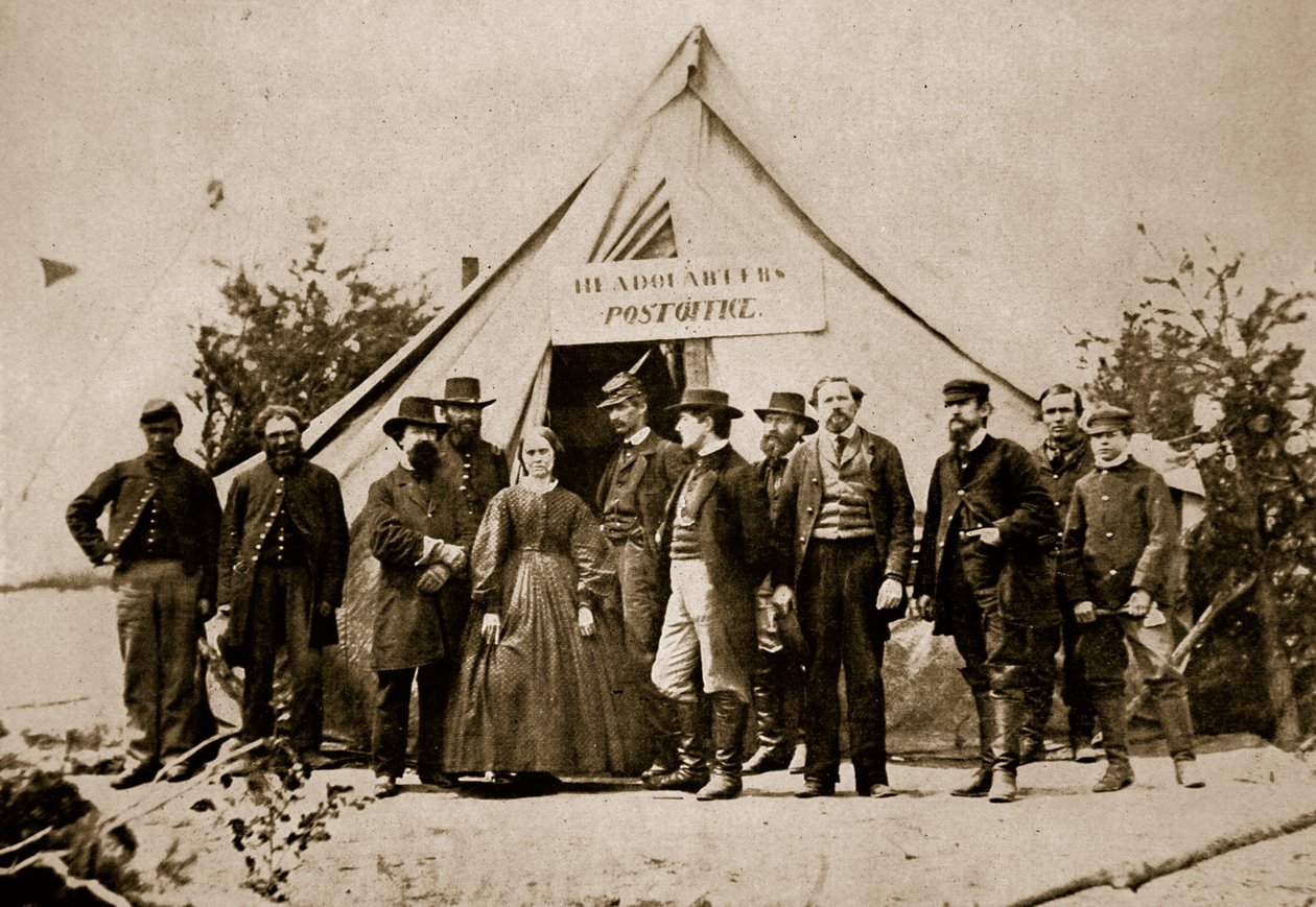Posta, a Potomac hadsereg főhadiszállása, 1861-65 alkotó: Mathew B. Brady