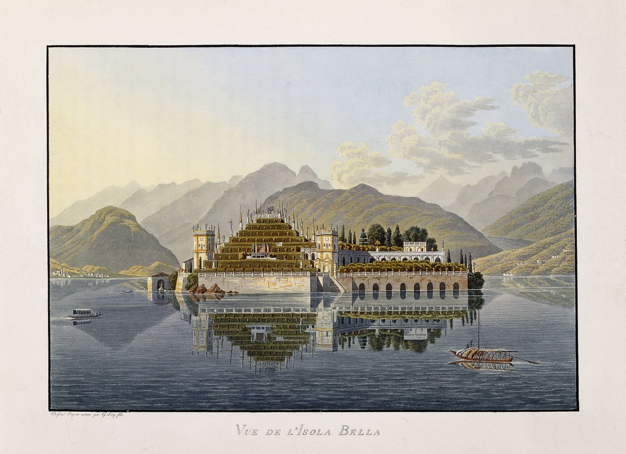 Isola Bella látképe, 1811-1819 alkotó: Mathias Gabriel Lory