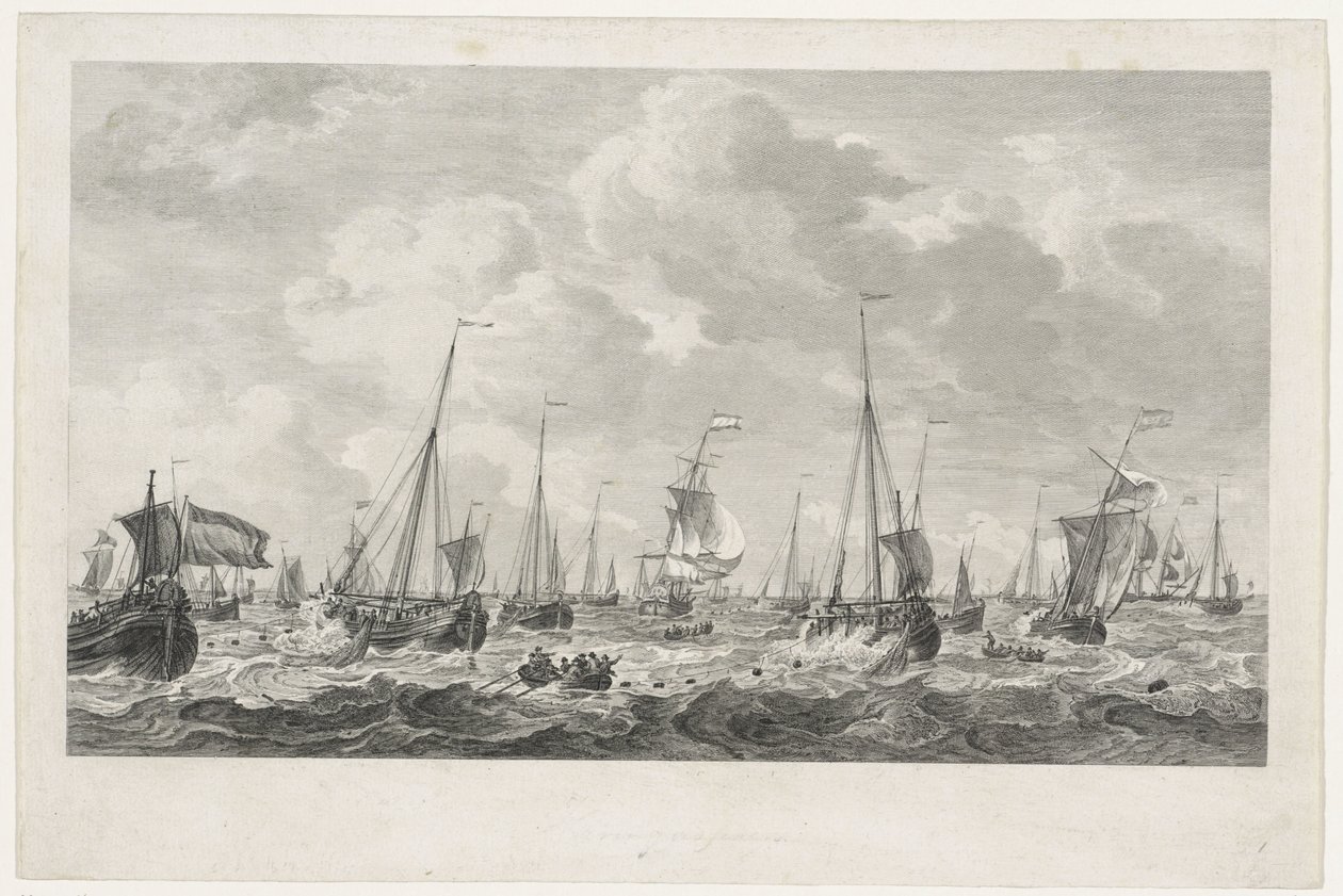 Heringhalászat, 1781 alkotó: Mathias de Sallieth