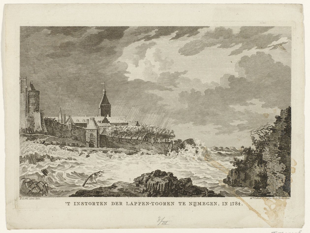 A lapp torony összeomlása Nijmegenben, 1784 A Lapp-torony összeomlása Nijmegenben. 1784-ben (cím a tárgyon) alkotó: Mathias de Sallieth