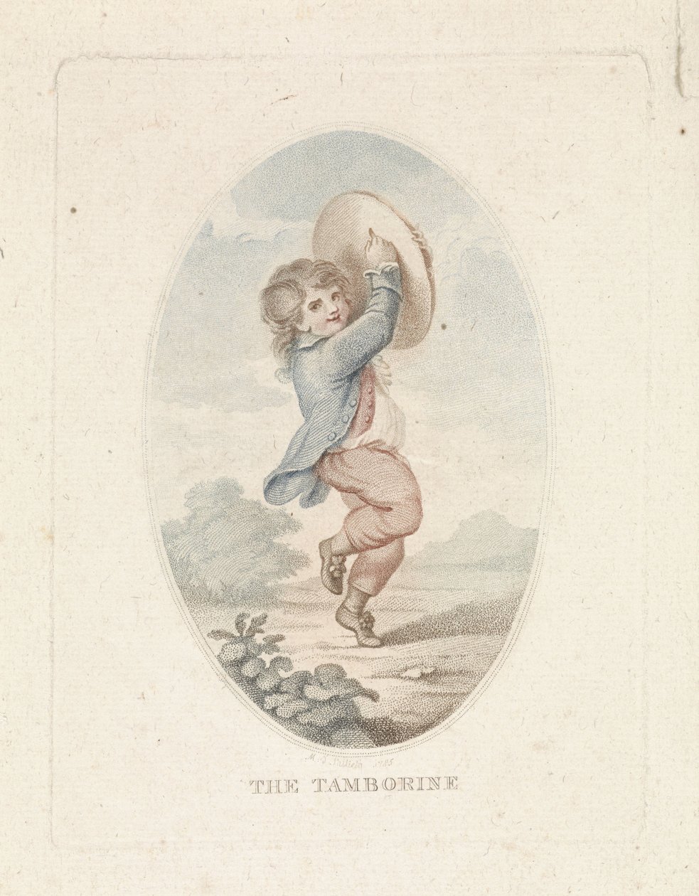Fiú tamburával A tamborine (cím a tárgyon) alkotó: Mathias de Sallieth