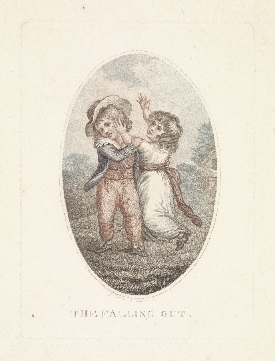 Fiú és lány ugratják egymást The Falling Out (cím a tárgyon) alkotó: Mathias de Sallieth