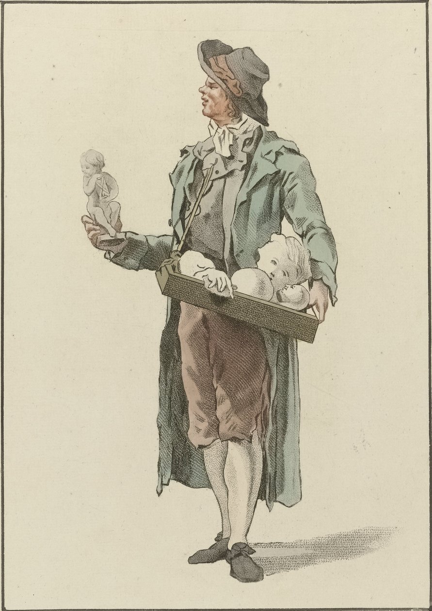 Utcai árus gipszfigurákkal alkotó: Mathias de Sallieth