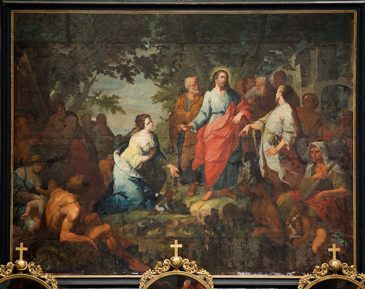 Plébániatemplom (Szent Márton plébániatemplom). festmény. „Jézus és a szamaritánus asszony”. Matthew DeVisch. alkotó: Mathias de Visch
