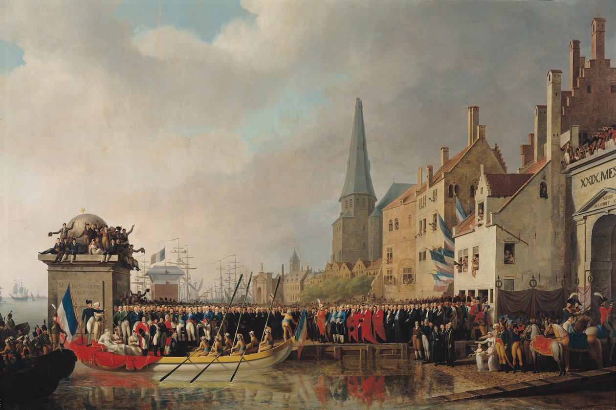 Bonaparte, mint első konzul 1807. július 18-án Antwerpenbe érkezett alkotó: Mathieu Ignace van Bree
